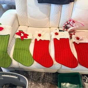 Festive Holiday Stockings Set - Red and Green